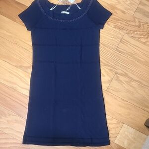 Navy Blue Short Sleeve Dress